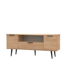 Fuji 2 Door 1 Drawer Wide Tv Unit In Nebraska Oak (Ready Assembled) - thumbnail 7