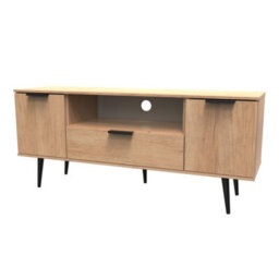 Fuji 2 Door 1 Drawer Wide Tv Unit In Nebraska Oak (Ready Assembled) - thumbnail 3