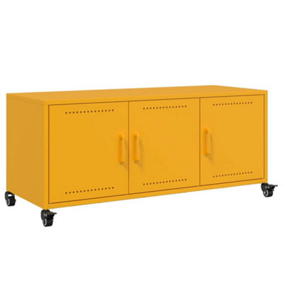 Berkfield Durable Tv Cabinet Mustard Yellow 100.5X39X43.5 Cm Steel - image 1