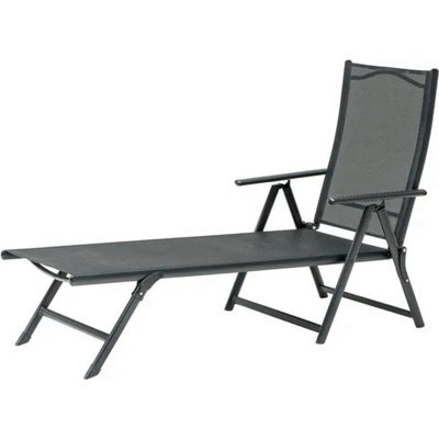 Out & Out Original Bjorn Outdoor Black Sun Lounger Sun Bed Recliner - image 1