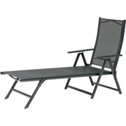 Out & Out Original Bjorn Outdoor Black Sun Lounger Sun Bed Recliner - thumbnail 1