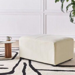 Wyld And Coco Casalux Ottoman Light Beige Rectangular Footstool 95 X 70 X 48 Cm - thumbnail 2