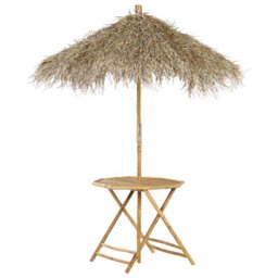 Beliani Bistro Table Molise 85 Cm 85 Cm Bamboo Light Brown - thumbnail 1