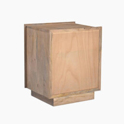 Furniturebox Uk Rainier Square Walnut Wood 1 Door Decorative Side Table - thumbnail 6