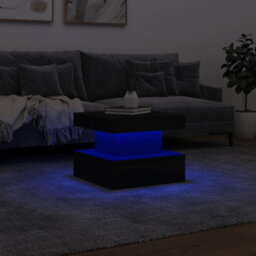 Berkfield Coffee Table With Led Lights Black 50X50X40 Cm - thumbnail 5