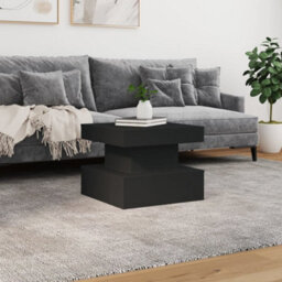 Berkfield Coffee Table With Led Lights Black 50X50X40 Cm - thumbnail 4