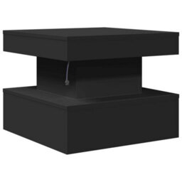 Berkfield Coffee Table With Led Lights Black 50X50X40 Cm - thumbnail 9