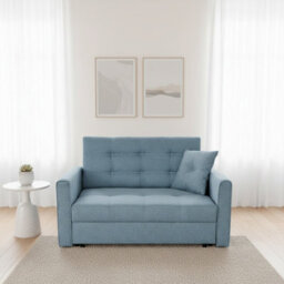 Armchair Viva Lux Ii With Sleeping Function And Storage Chipboard Wooden Frame Springs Foam 133X98X85Cm Blue - thumbnail 1