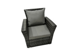 Fimous Rattan Garden Furniture Set 9 Pieces Outdoor Garden Sofa Oblong Coffee Table Set With Chair 4 Footstools Dark Grey Mixed - thumbnail 8