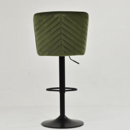 Lakeland Furniture Polperro Olive Green Velvet Black Fixed Base Bar Stool - thumbnail 6
