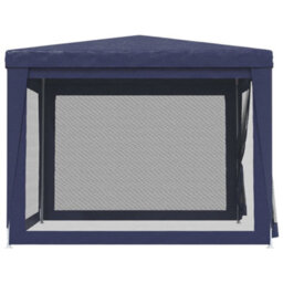 Walplus Party Tent Garden Gazebo Canopy With 4 Mesh Sidewalls Blue 3X3 M Hdpe - thumbnail 4