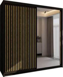 Sliding Wardrobes 4 u LTD Sliding Wardrobes 4U Ronal 2&3 Sliding Door Wardrobe With Mirror Panel Available In 4 Colors - (Black/oak W150Cm, H217Cm) - thumbnail 2