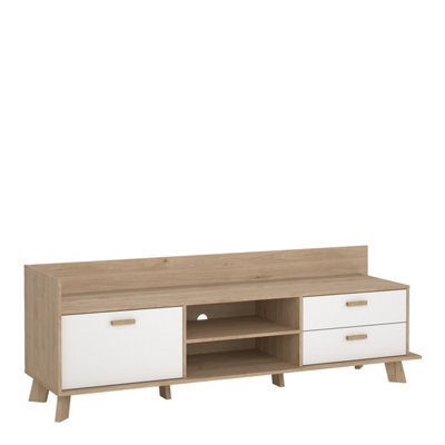 Furniture To Go Ikast Tv-Unit With 1 Door + 2 Drawers In Jackson Hickory And White - image 1