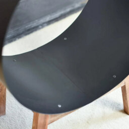 Black Round Steel  Barrel  Log Holder With Wooden Legs - thumbnail 3