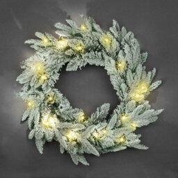 Shatchi 55Cm Prelit Lapland Fir Green Christmas Wreath - thumbnail 1