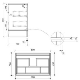 Plum&clay Beckett Blue Grey Floor Standing Traditional Bathroom Vanity Unit & Basin (W)800mm (H)850mm - thumbnail 9