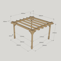 Rutland County Garden Furniture Double Premium Pergola - Wood - L300 X W360 X H270 Cm - Light Green - thumbnail 5