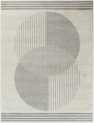 Livabliss Floransa-Geometric Brown Grey Blue Modern Living Dining Bedroom Rug 200 X 275 Cm Easy Care, Non Shedding - image 1