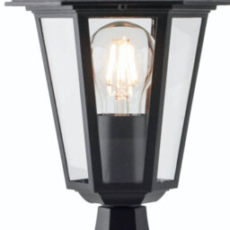 First Choice Lighting Set Of 2 Eversham Black Six Sided Ip44 Outdoor Post Lights - thumbnail 3