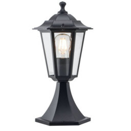 First Choice Lighting Set Of 2 Eversham Black Six Sided Ip44 Outdoor Post Lights - thumbnail 2