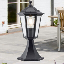 First Choice Lighting Set Of 2 Eversham Black Six Sided Ip44 Outdoor Post Lights - thumbnail 4
