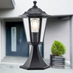 First Choice Lighting Set Of 2 Eversham Black Six Sided Ip44 Outdoor Post Lights - thumbnail 5