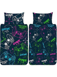 Gamer For Life Neon Single Duvet Cover Set - thumbnail 1