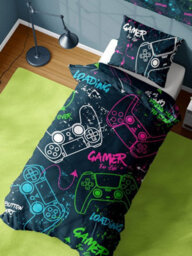 Gamer For Life Neon Single Duvet Cover Set - thumbnail 2