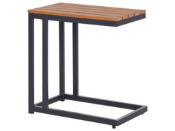Wyld And Coco Lumagarden Side Table - Plastic Wood Slatted Top, Powder-Coated Aluminium Frame, Compact Rectangular Outdoor Table - thumbnail 3