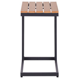 Wyld And Coco Lumagarden Side Table - Plastic Wood Slatted Top, Powder-Coated Aluminium Frame, Compact Rectangular Outdoor Table - thumbnail 1