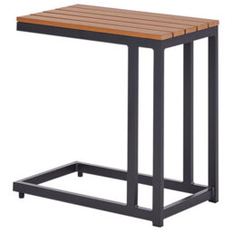 Wyld And Coco Lumagarden Side Table - Plastic Wood Slatted Top, Powder-Coated Aluminium Frame, Compact Rectangular Outdoor Table - thumbnail 5
