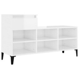 Berkfield Modern Shoe Cabinet High Gloss White 102X36X60 Cm Engineered Wood