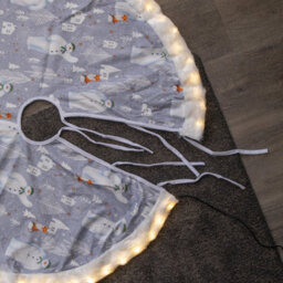 Samuel Alexander 90Cm Usb Powered Light Up The Snowman Fabric Christmas Tree Skirt With Leds - thumbnail 8