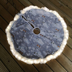 Samuel Alexander 90Cm Usb Powered Light Up The Snowman Fabric Christmas Tree Skirt With Leds - thumbnail 2