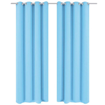 Berkfield Elegant Blackout Curtain With Metal Eyelets 270X245 Cm Turquoise - image 1