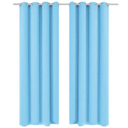 Berkfield Elegant Blackout Curtain With Metal Eyelets 270X245 Cm Turquoise