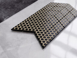 Ilcom Glass Mosaic On Mesh For Bathroom Or Kitchen 172mm X 298mm - Mini Black Chevron - thumbnail 3