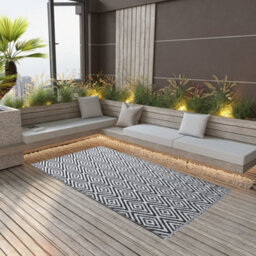 Walplus Outdoor Carpet White And Black 160X230 Cm Pp - thumbnail 1