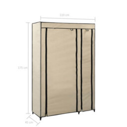 Berkfield Folding Wardrobe Cream 110X45X175 Cm Fabric - thumbnail 7