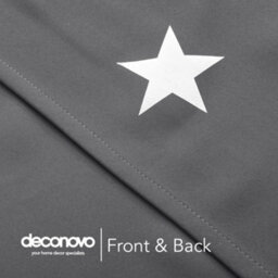 Deconovo Super Soft Star Foil Printed Thermal Insulated Window Treatment Eyelet Blackout Curtains, W66 X L90 Inch, Grey, 2 Panels - thumbnail 8