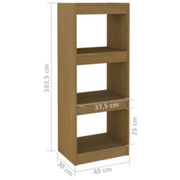 Berkfield Book Cabinet/room Divider Honey Brown 40X30X103.5 Cm Pinewood - thumbnail 8