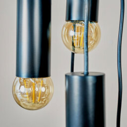 Valuelights Quintus Industrial 5 Way Matt Black Multi Drop Ceiling Pendant Light Fitting - thumbnail 3