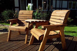 Charles Taylor Trading Twin Companion Set Angled - L90 X W180 X H98 Cm - Redwood - Minimal Assembly Required - thumbnail 3