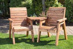 Charles Taylor Trading Twin Companion Set Angled - L90 X W180 X H98 Cm - Redwood - Minimal Assembly Required - thumbnail 4