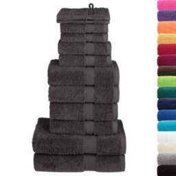 Berkfield Durable 12 Piece Premium Towel Set Solund Anthracite 600 Gsm