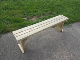 Arbor Garden Solutions Hollies Wooden Bench, Outdoor Garden Fence Seat(5Ft, Natural Finish) - thumbnail 4