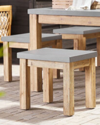 Beliani Set Of 2 Garden Chairs Ostuni Concrete Grey - thumbnail 2