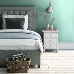 Cornish Dove Grey 3 Drawer Bedside Table - Fully Assembled By Roseland Furniture - thumbnail 2