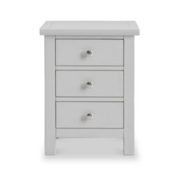 Cornish Dove Grey 3 Drawer Bedside Table - Fully Assembled By Roseland Furniture - thumbnail 3
