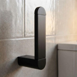 Bisk Vertical Toilet Paper Rack Wc Roll Holder Modern Black Powder Coated Zamak - thumbnail 3